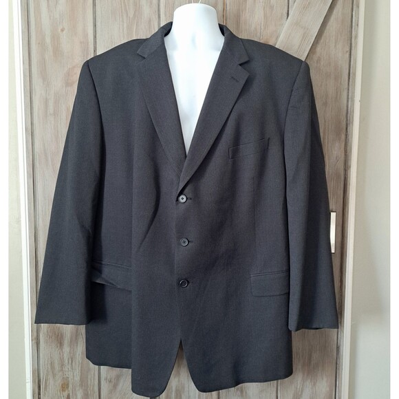 Tallia Uomo Sport Coat Super 100s Luxury Wool Dark Gray Business Blazer Mens 54L - Picture 4 of 16